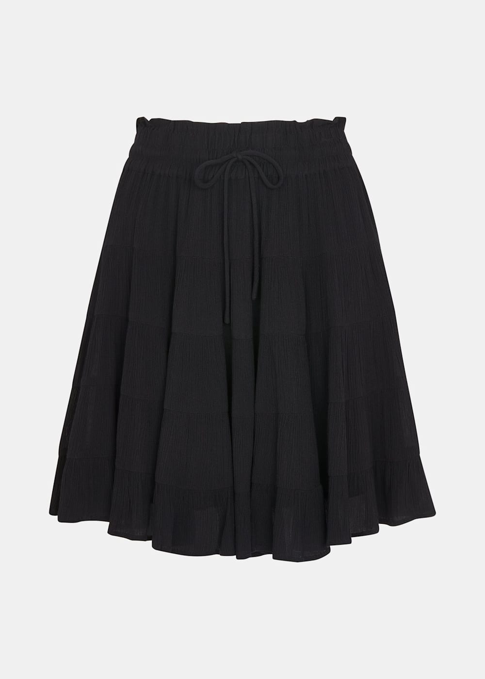 Black elastic mini skirt cheap