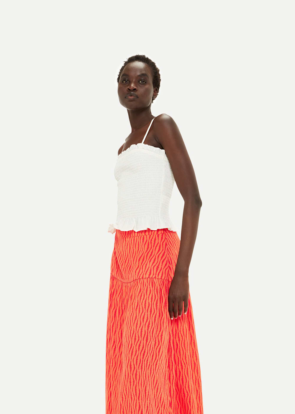 Whistles red pleated skirt deals
