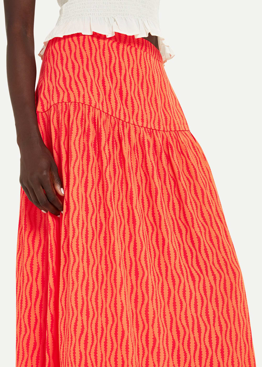 Whistles red pleated skirt 2025