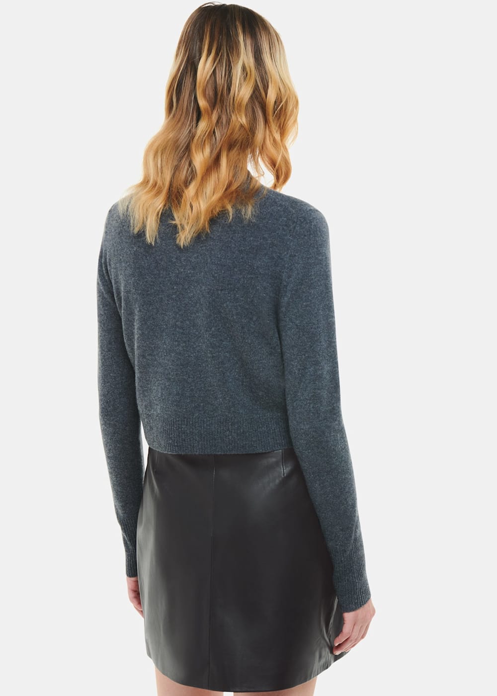 Black leather mini pencil skirt 2025