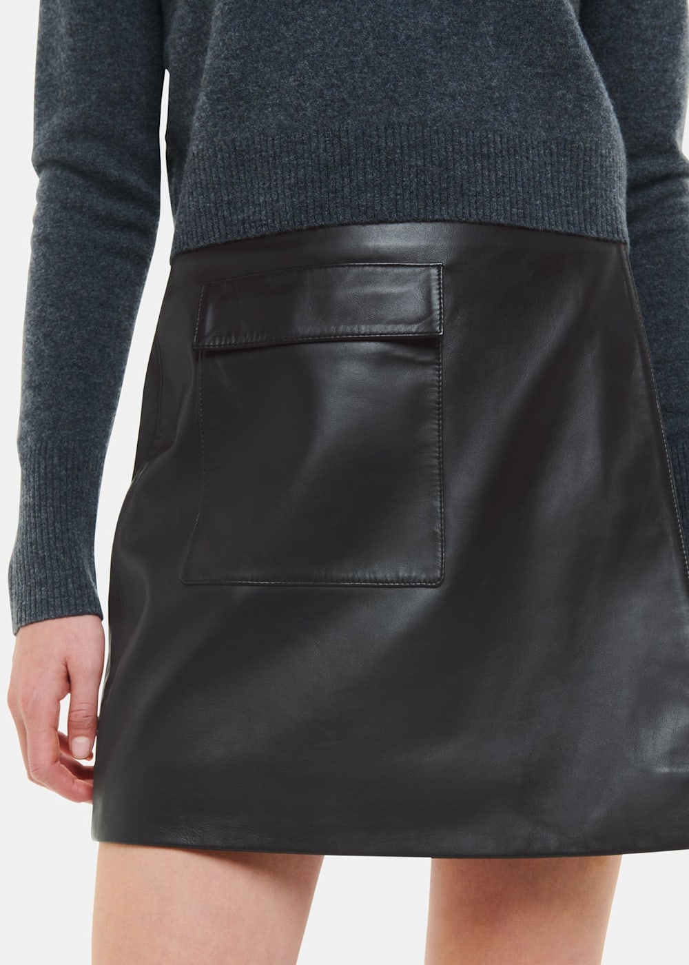 Leather mini skirt whistles hot sale