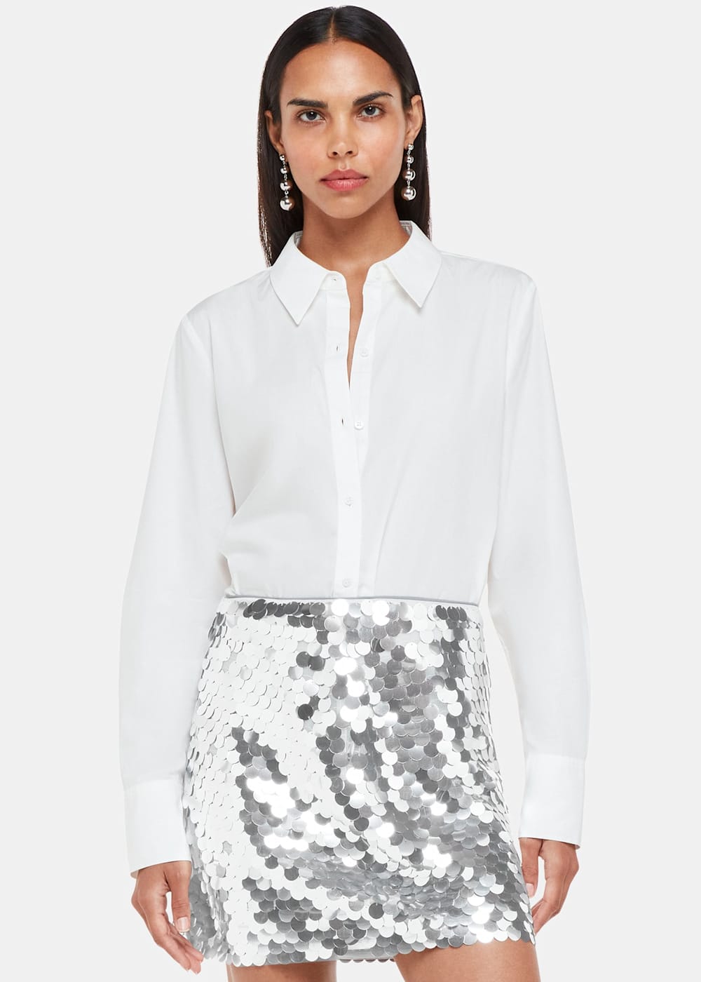Silver sequin disco skirt on sale