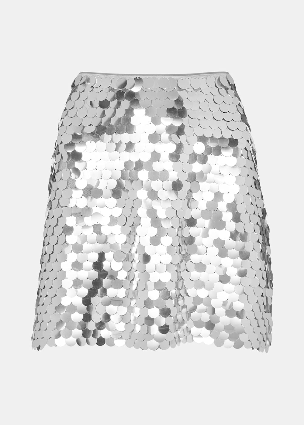 Silver Sequin A Line Mini Skirt With Zip Whistles Whistles US