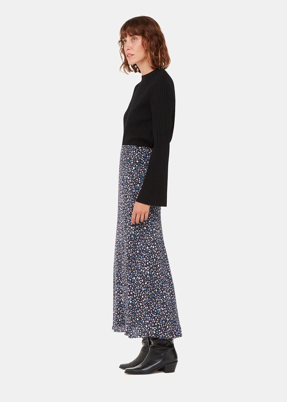 Polka dot bias cut skirt shop