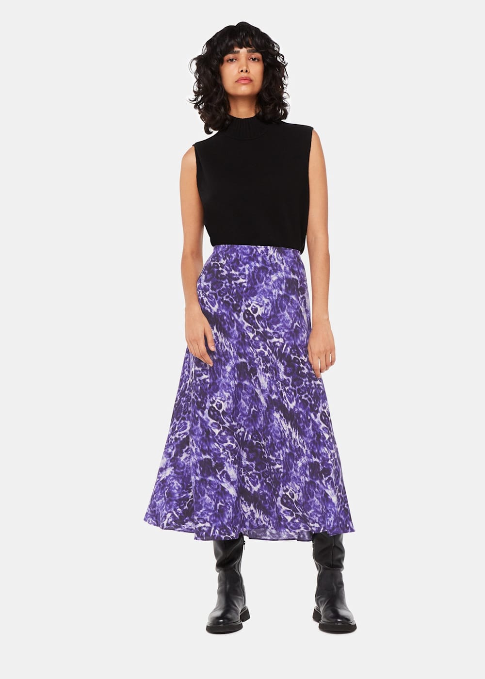Purple leopard skirt on sale