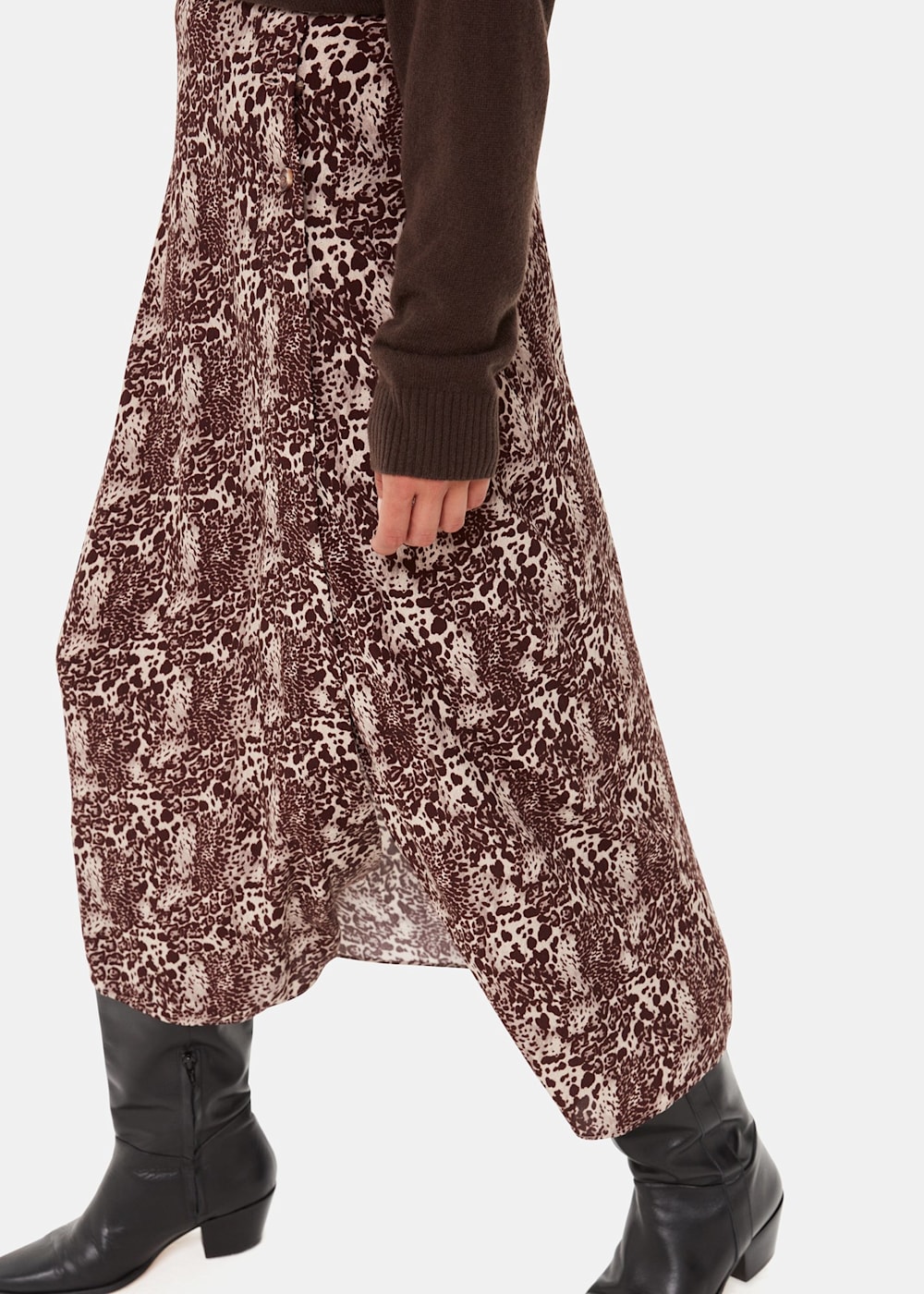 Leopard print wrap skirt velcro closure sales