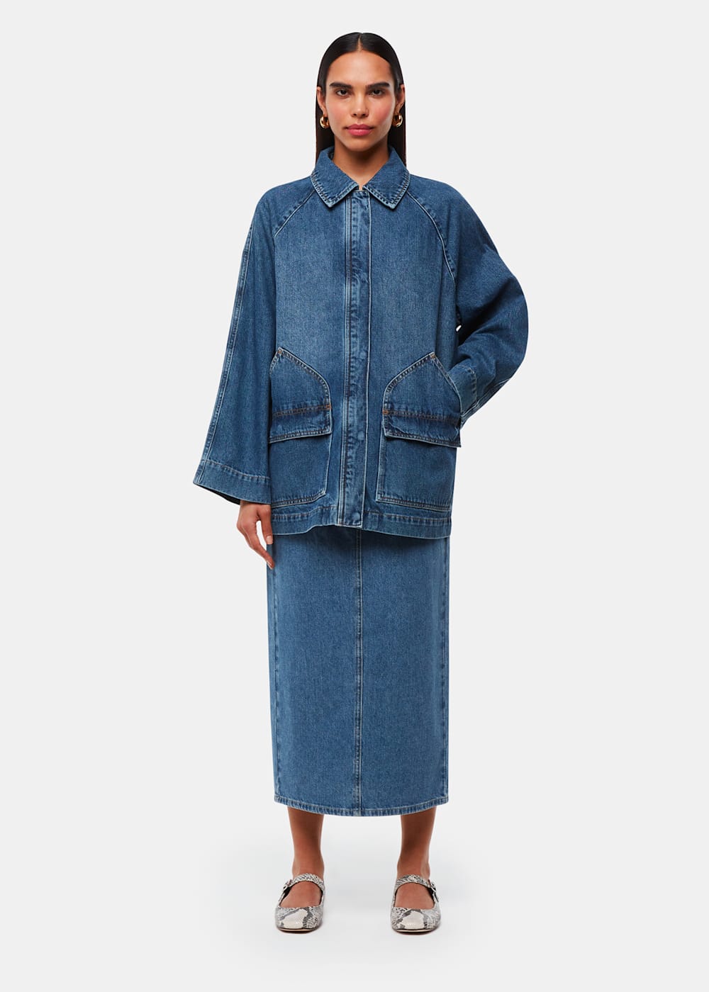 Denim midi skirt 07 on sale