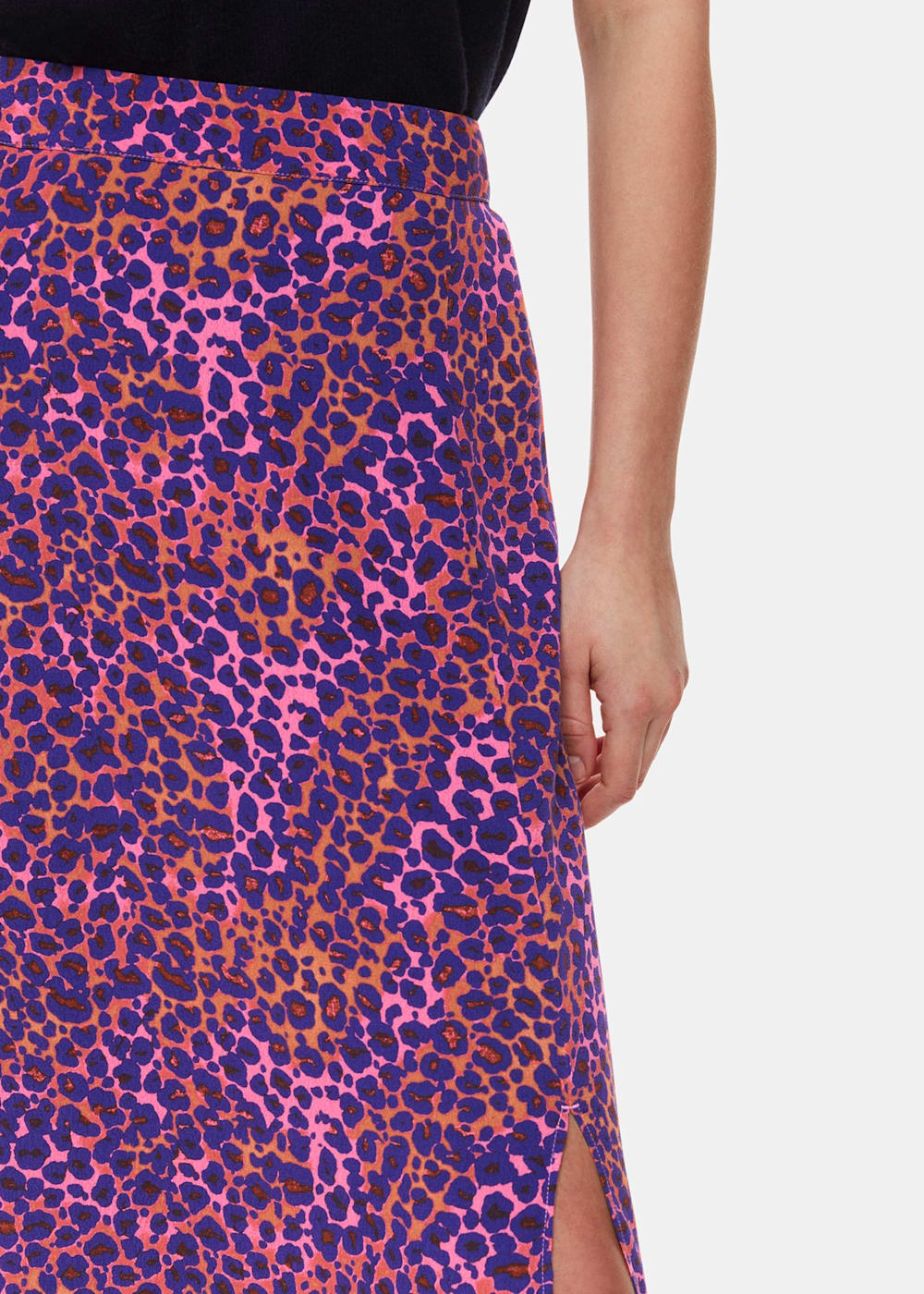 Pink leopard midi skirt hotsell