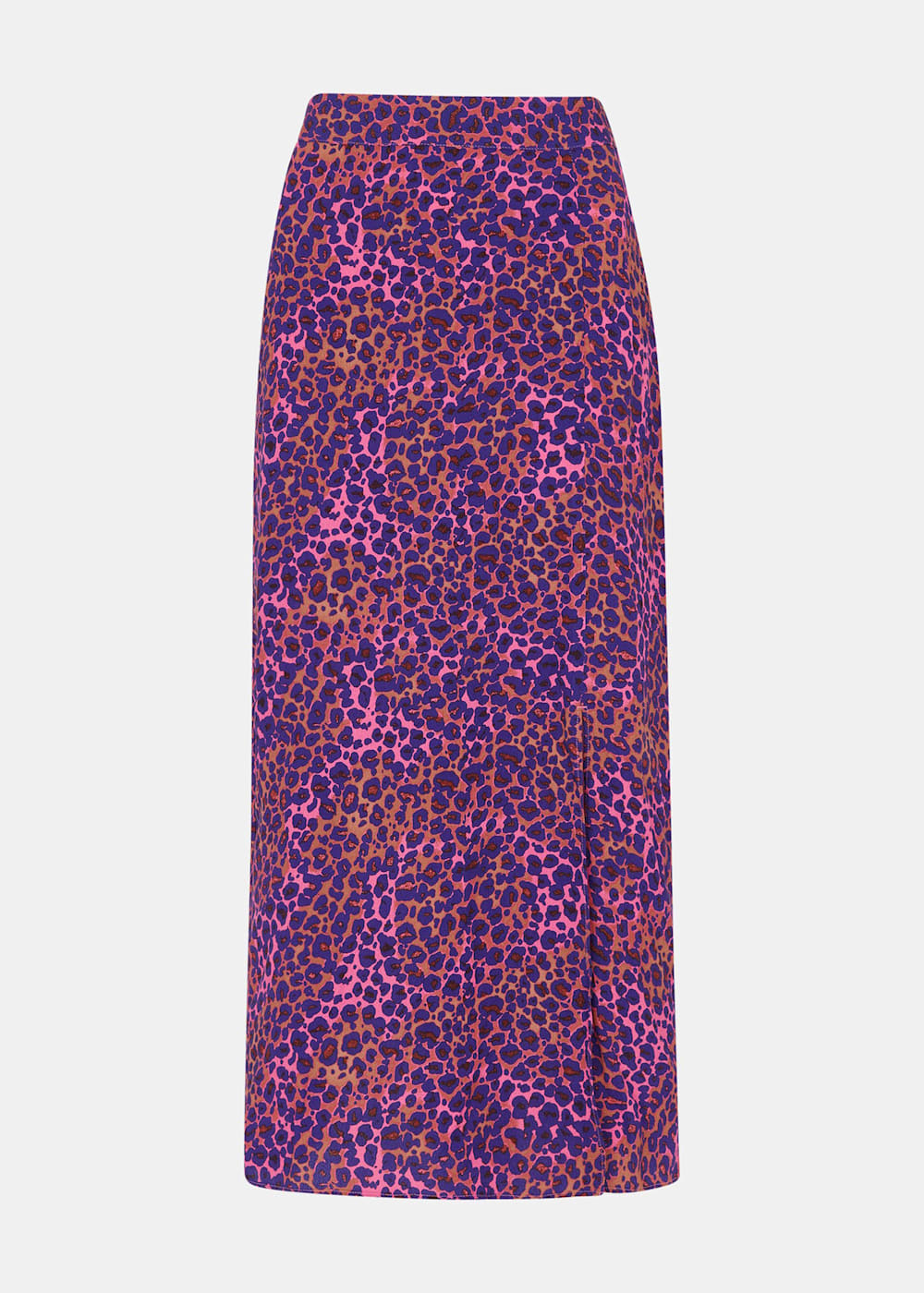 Pink Blue Leopard Print Midi Skirt Whistles ROW Whistles ROW