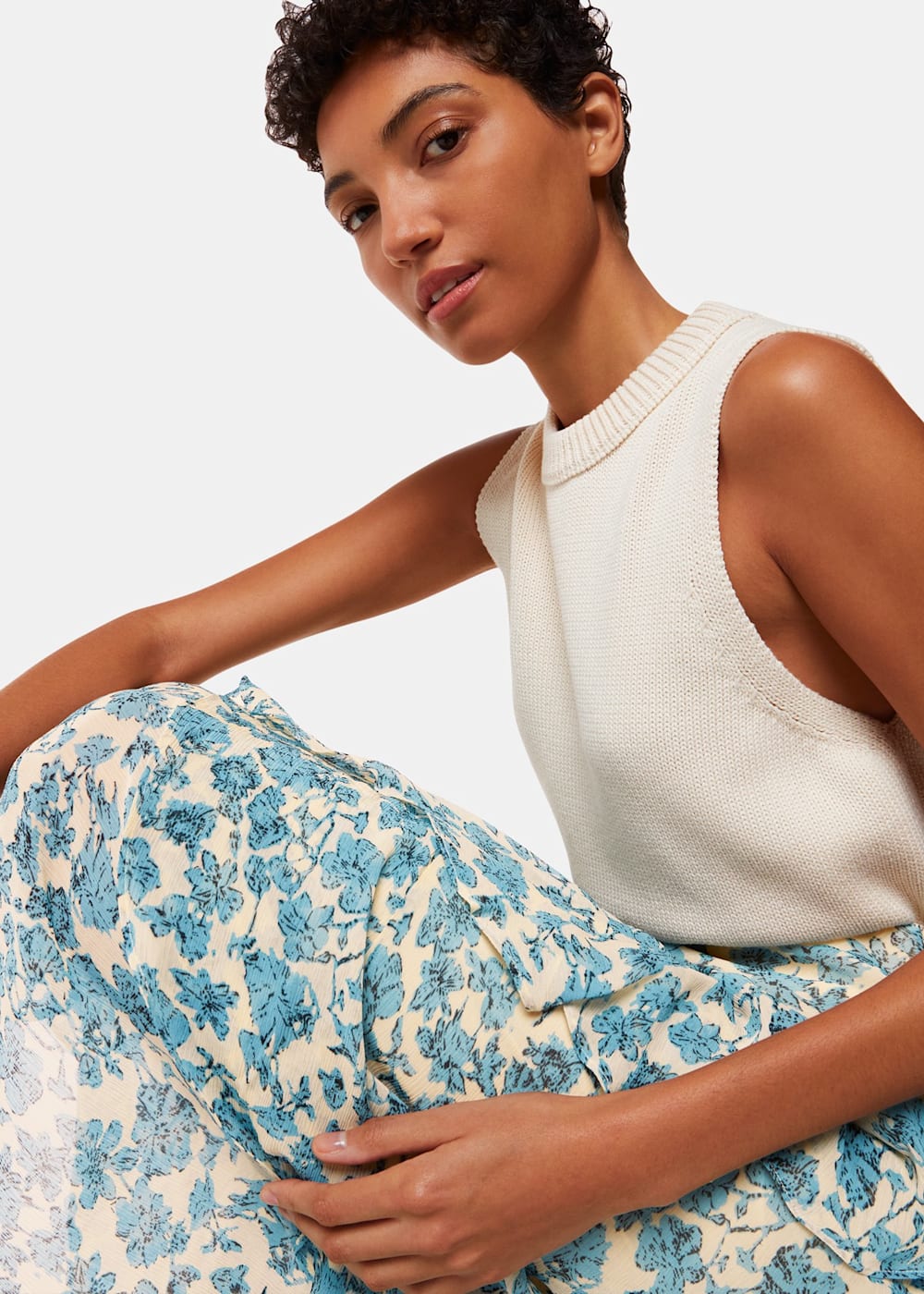 Floral midi skirt uk on sale