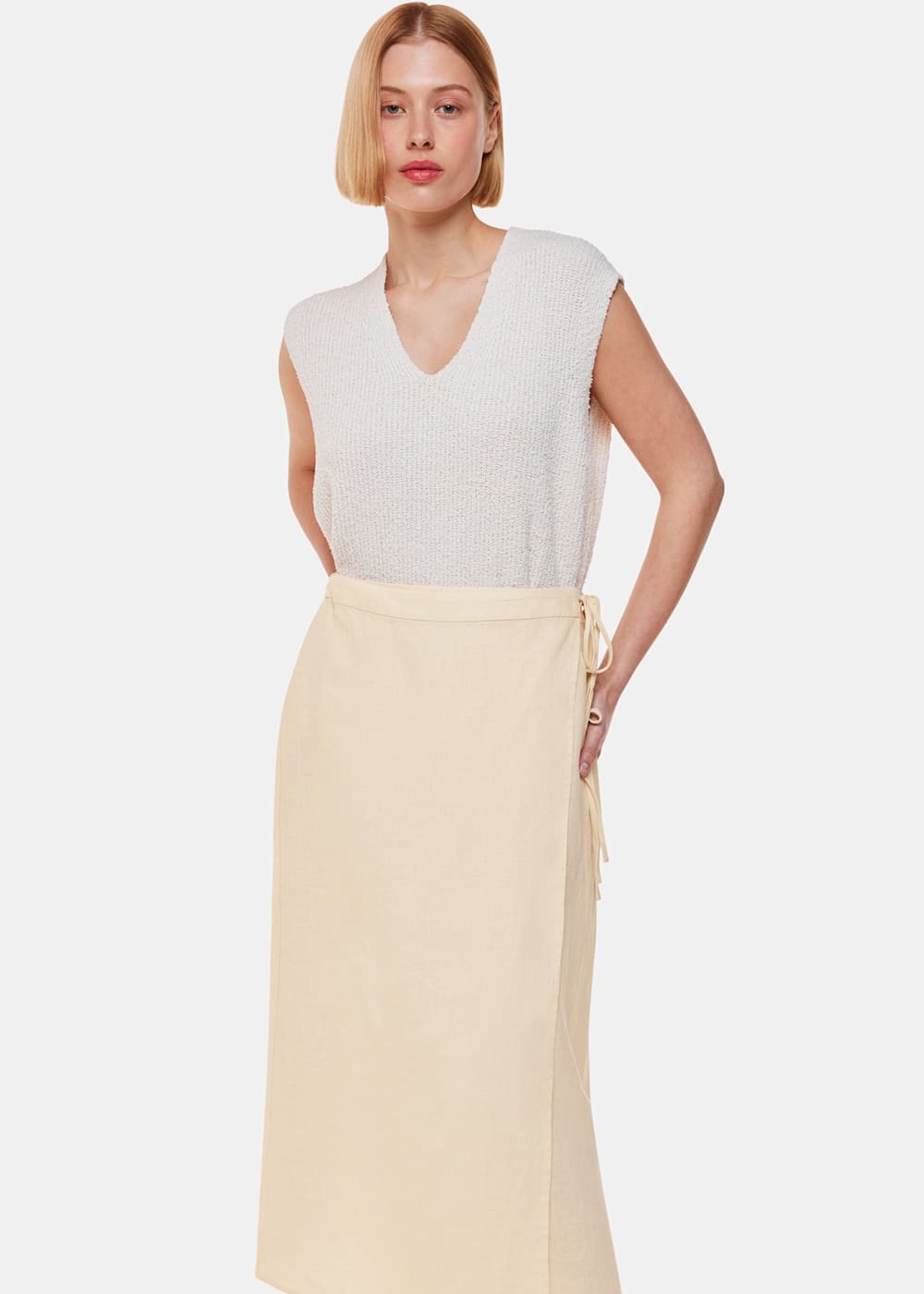 Long ivory wrap skirt store