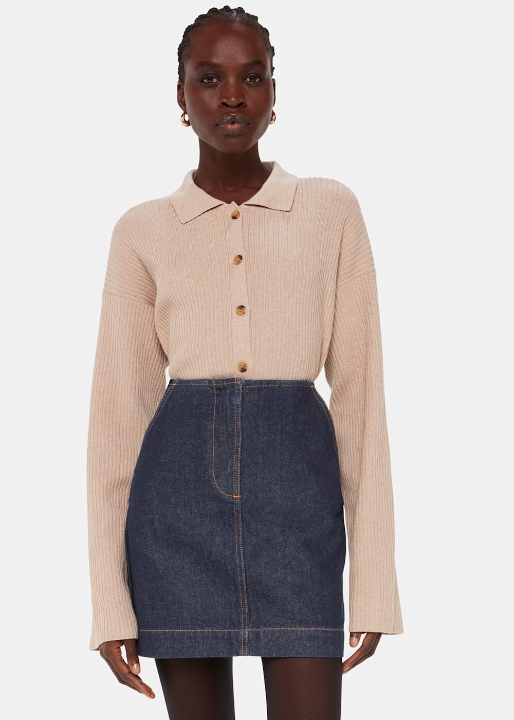 Denim mini skirts online cheap