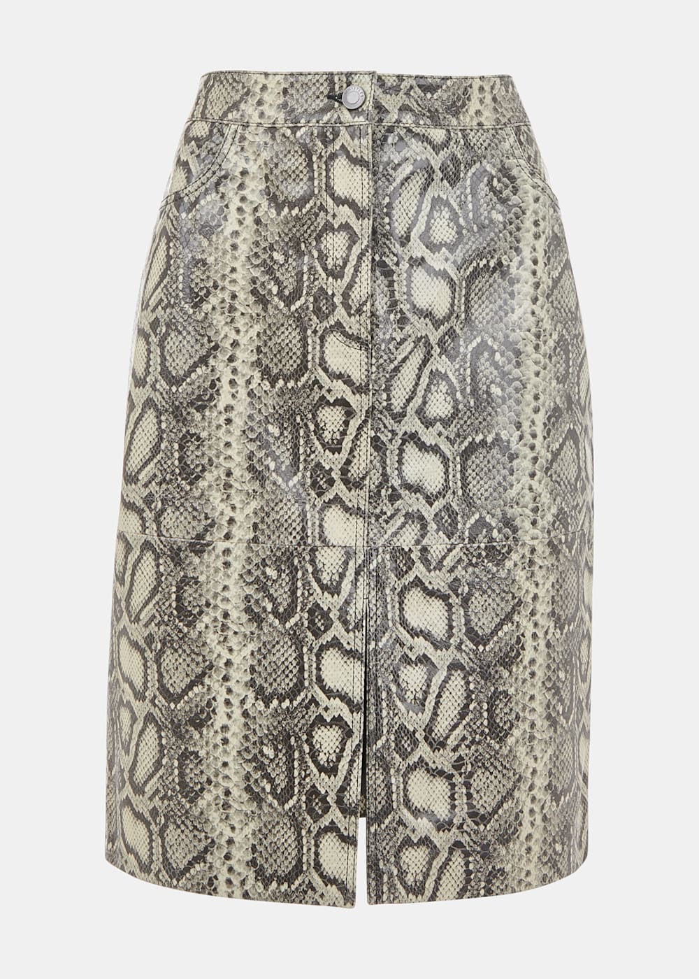 Multicolour Snake Skin Leather Midi Skirt WHISTLES Whistles US