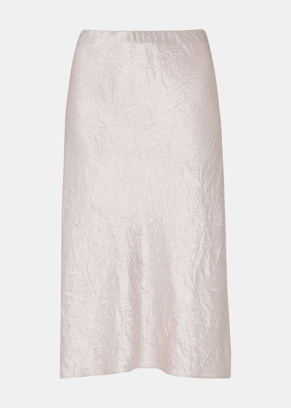 Knee length white satin skirt store