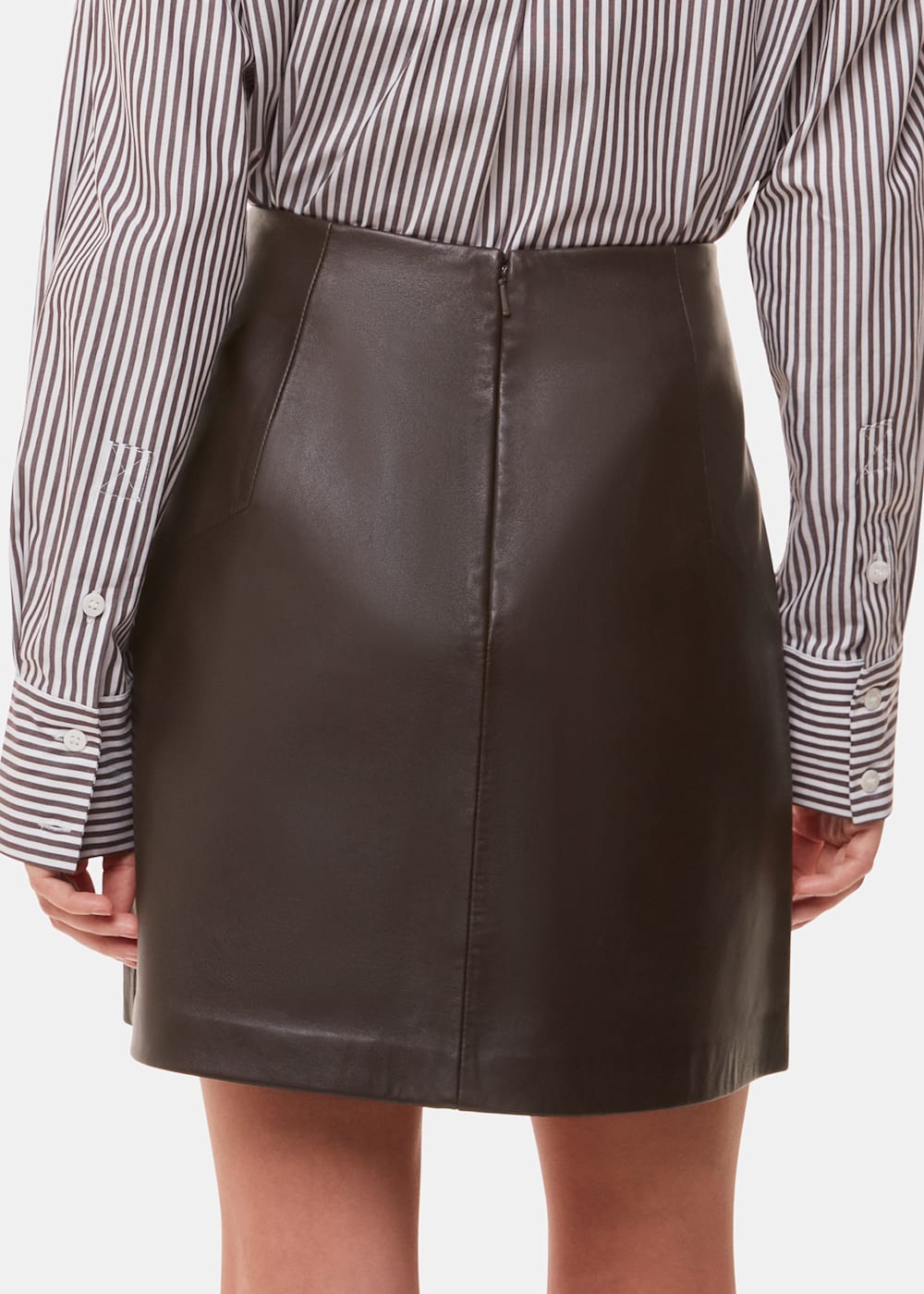 Brown leather skirt queen clearance