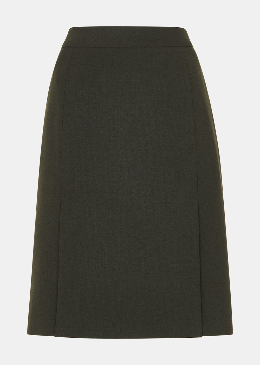 Pleated green wool skirt sales