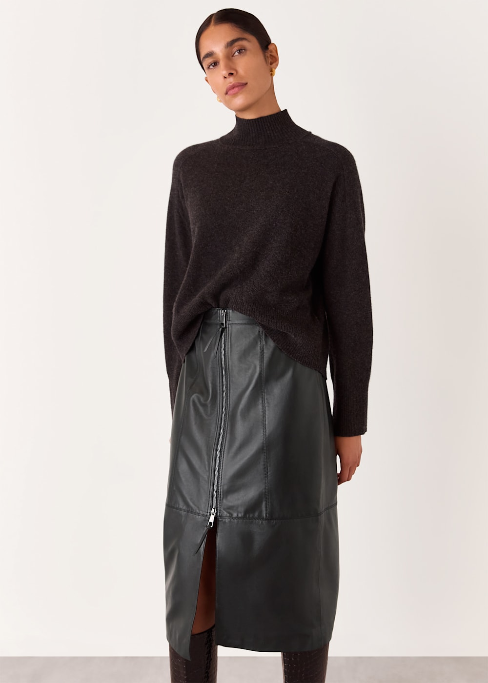 Zip leather skirt new arrivals