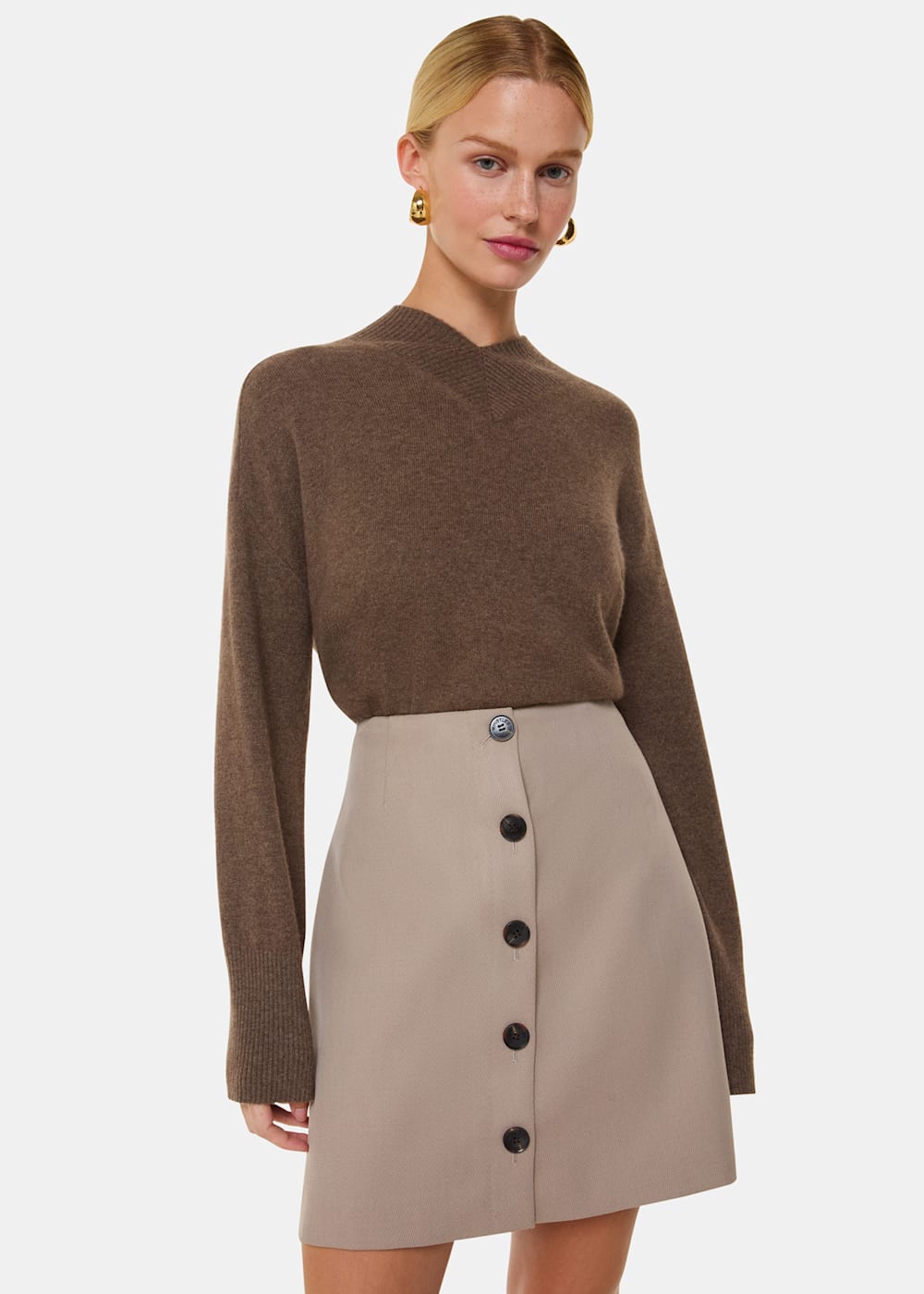 Mini skirt neutral on sale