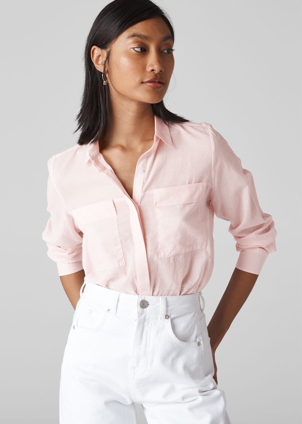 Pale Pink Mariana Voile Blouse WHISTLES Whistles US