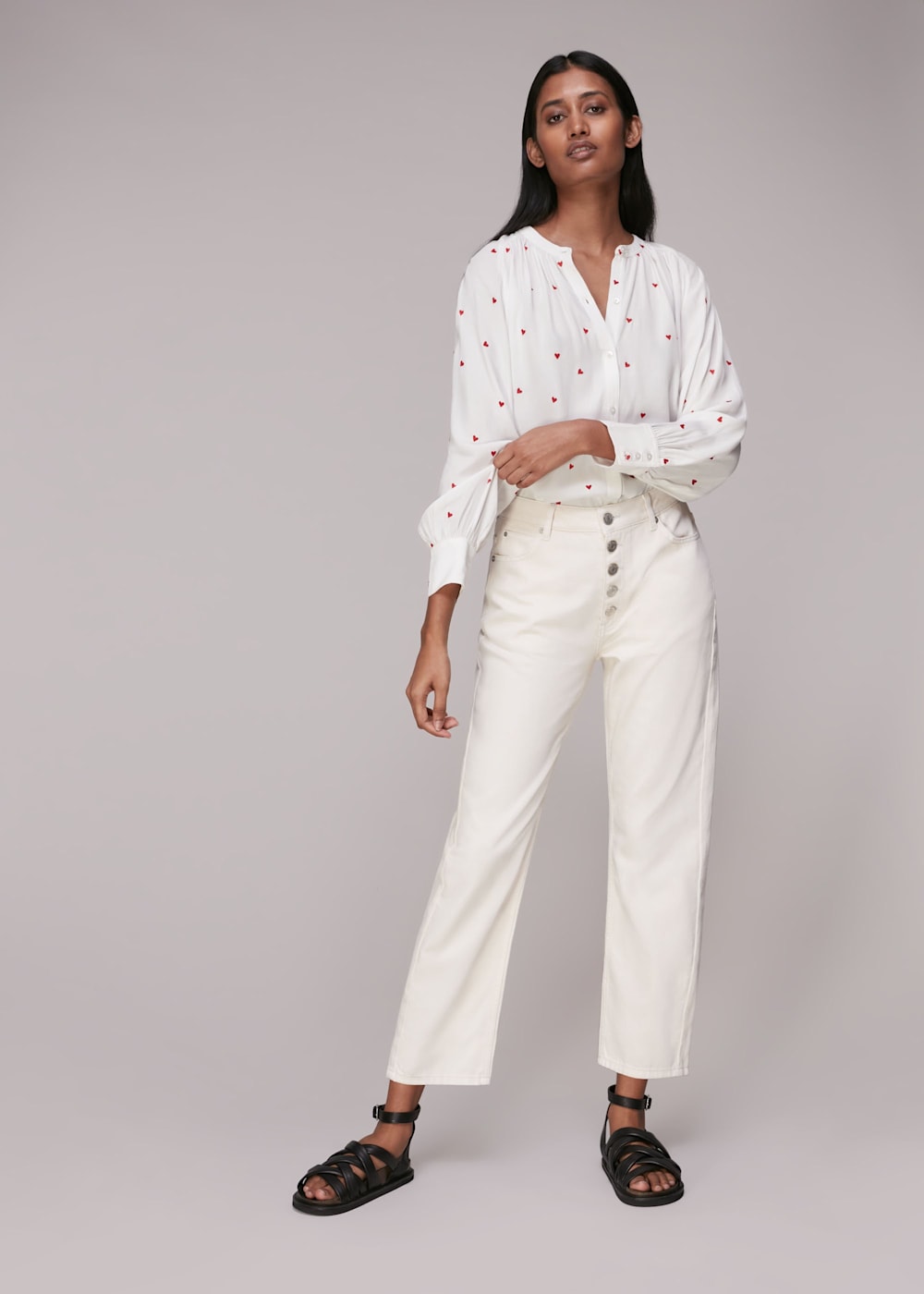 Whistles heart embroidered sweatshirt shop