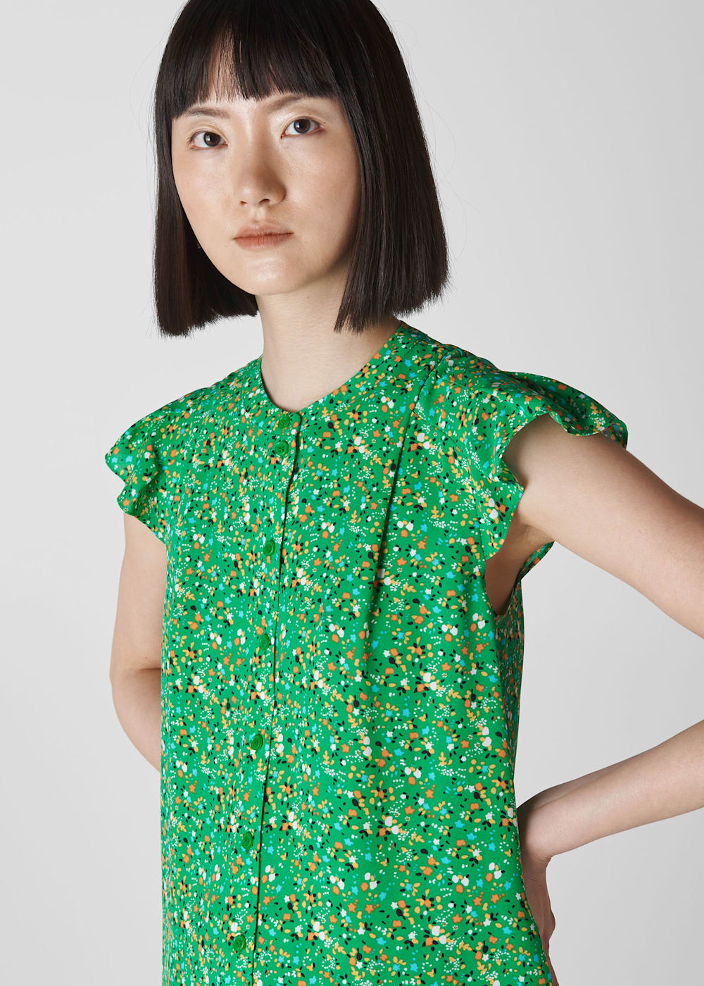 Whistles ditsy blossom pleated dress deals