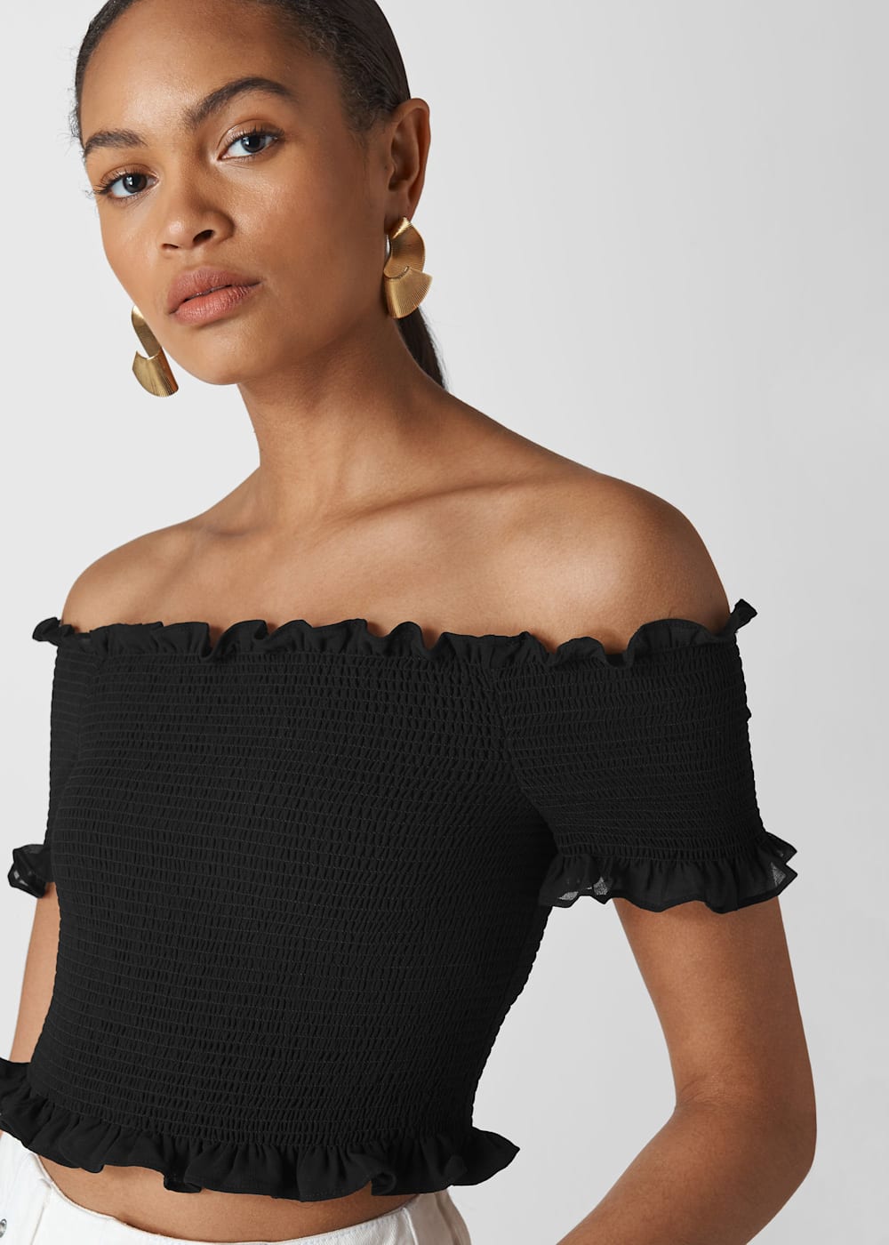 Smocked bardot top hotsell