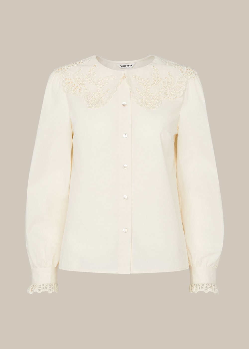 Ivory Lace Collared Cotton Blouse | WHISTLES | Whistles US | Ivory Lace Collared Cotton Blouse | WHISTLES | Whistles US |