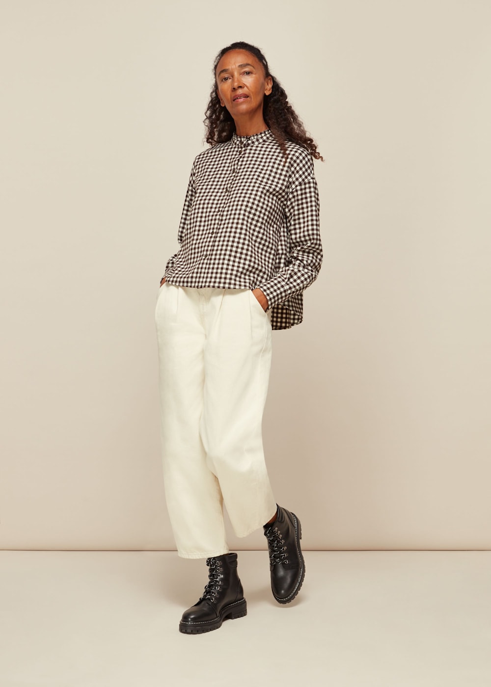 Brown/Multi Gingham Blouse | WHISTLES | Whistles US | Brown/Multi Gingham Blouse | WHISTLES | Whistles US |