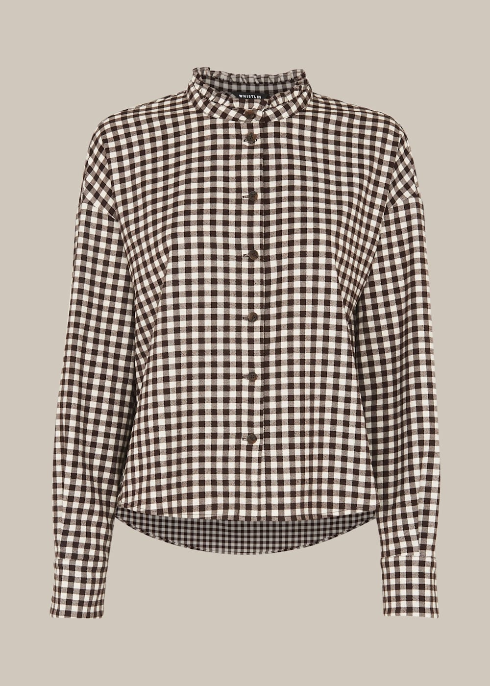 Brown/Multi Gingham Blouse | WHISTLES | Whistles US |