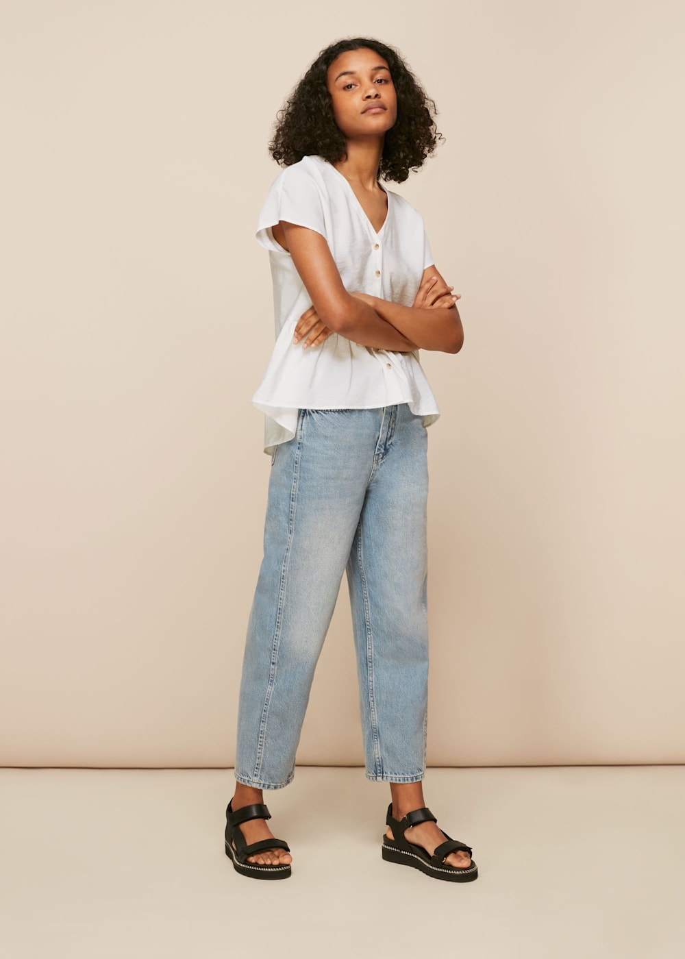 Peplum button top store