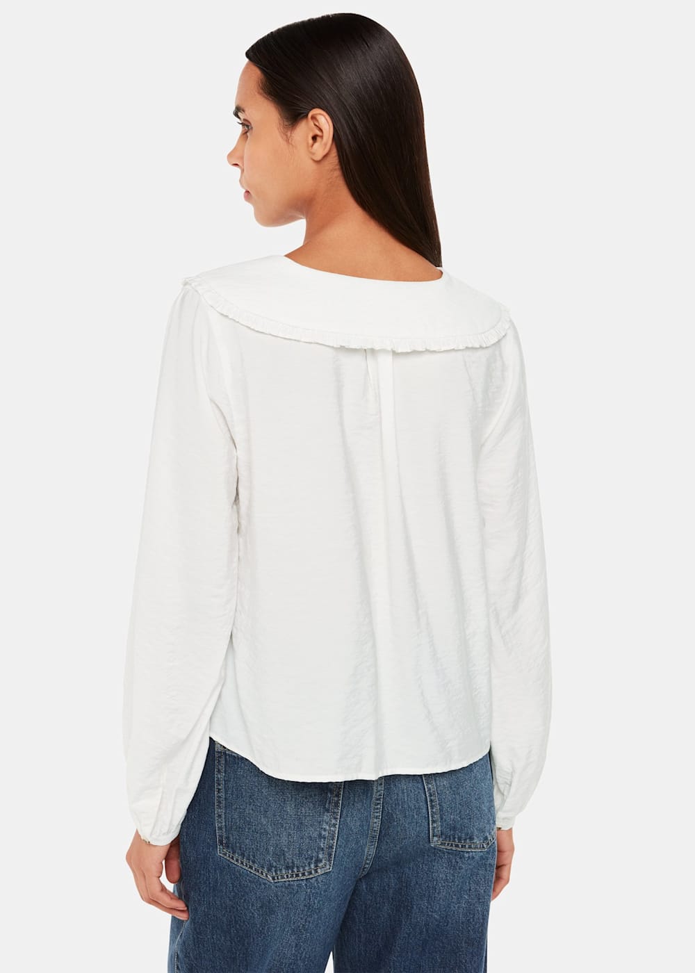 White Button-Up Blouse With Oversized Collar | Whistles White Button-Up Blouse With Oversized Collar | Whistles