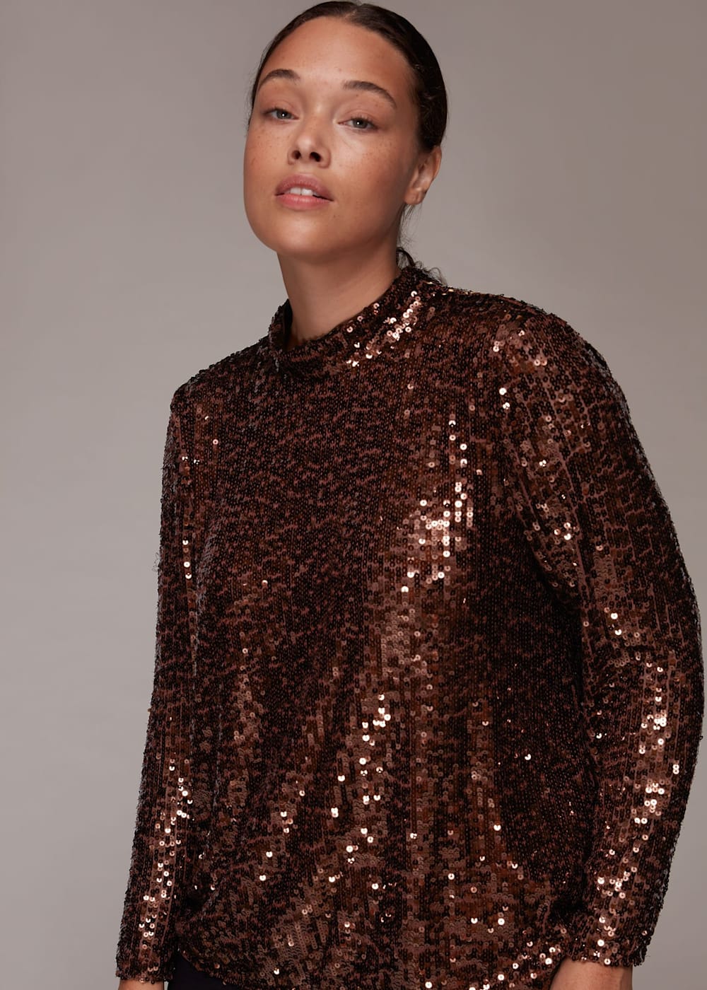High neck sparkly top online