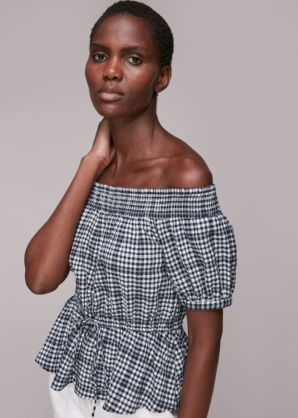 Black and white bardot top outlet