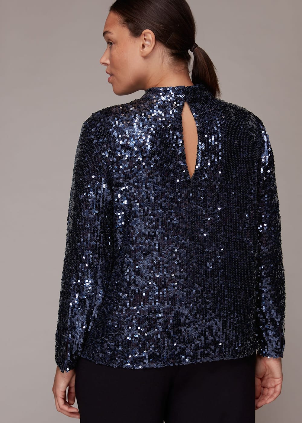 Navy sparkle top shop