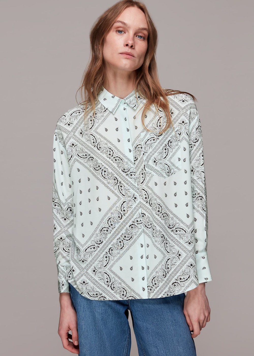 Multicolour Bandana Print Oversized Shirt | WHISTLES | Whistles UK |