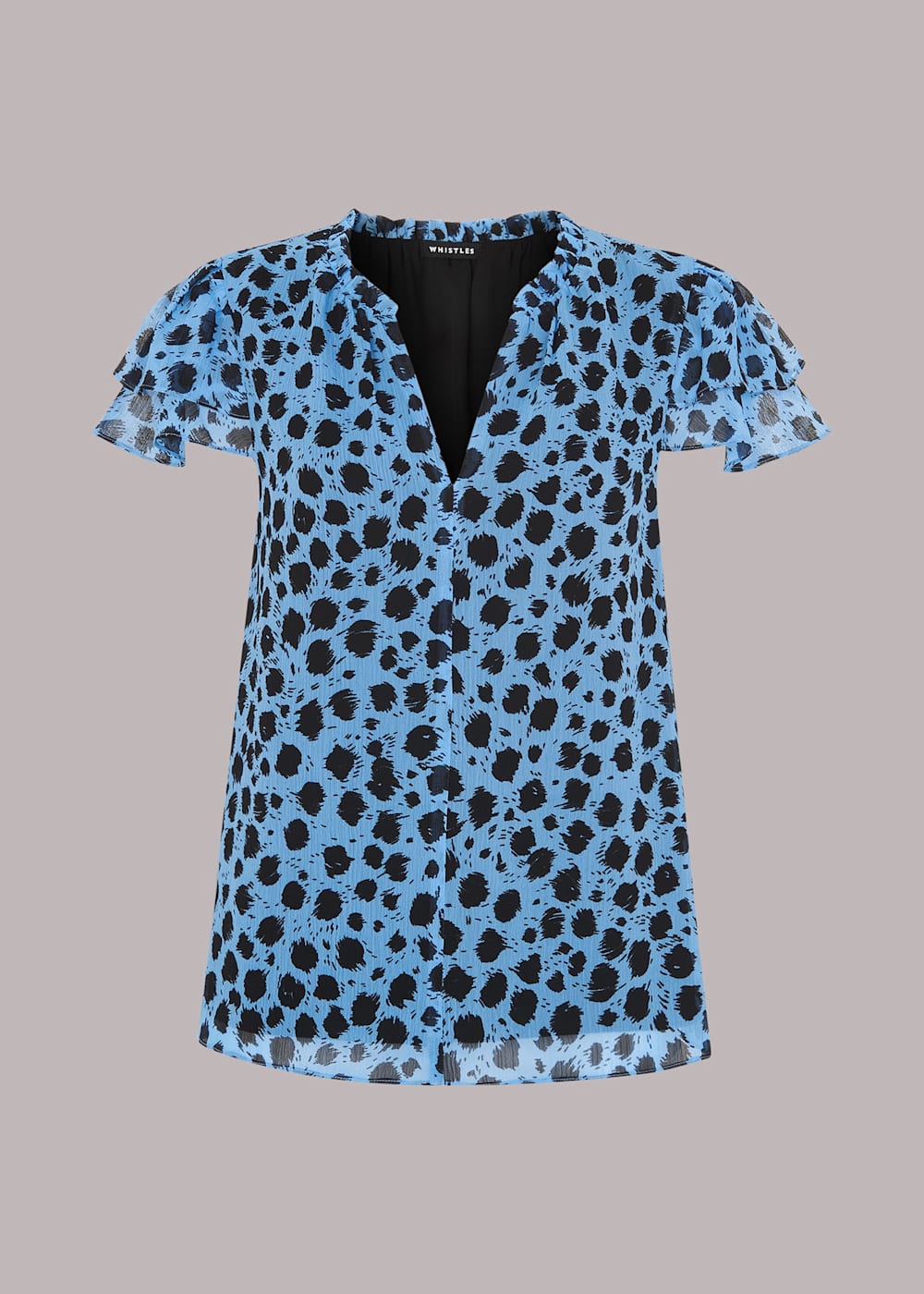 Blue Brushed Dalmatian Blouse