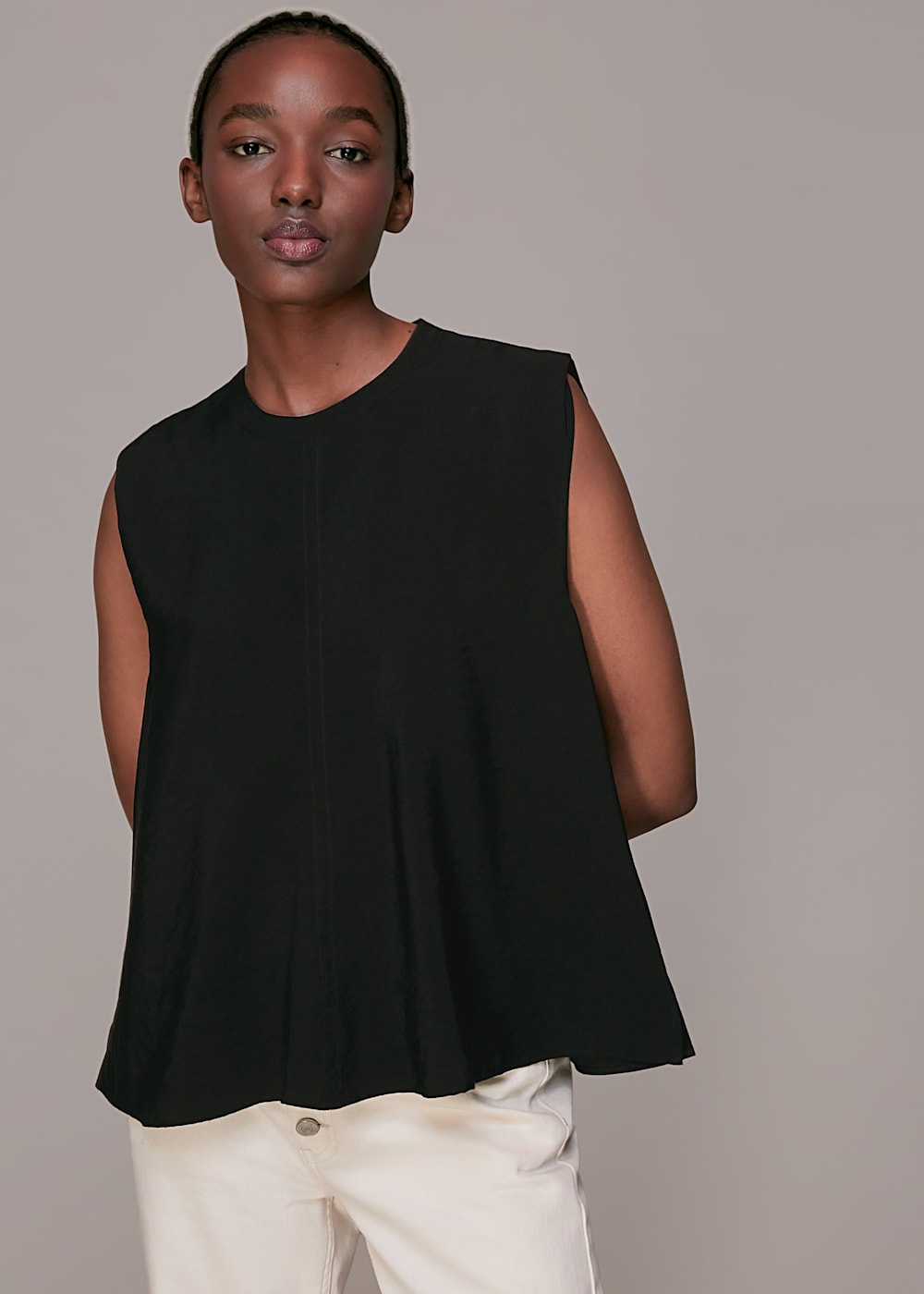 Black Leila Swing Top WHISTLES Whistles UK
