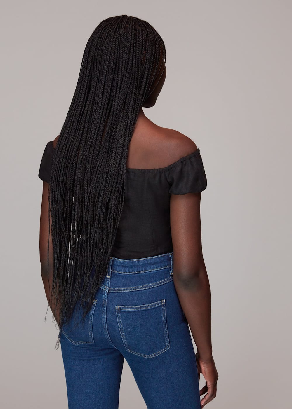 Black shoulder tie top on sale