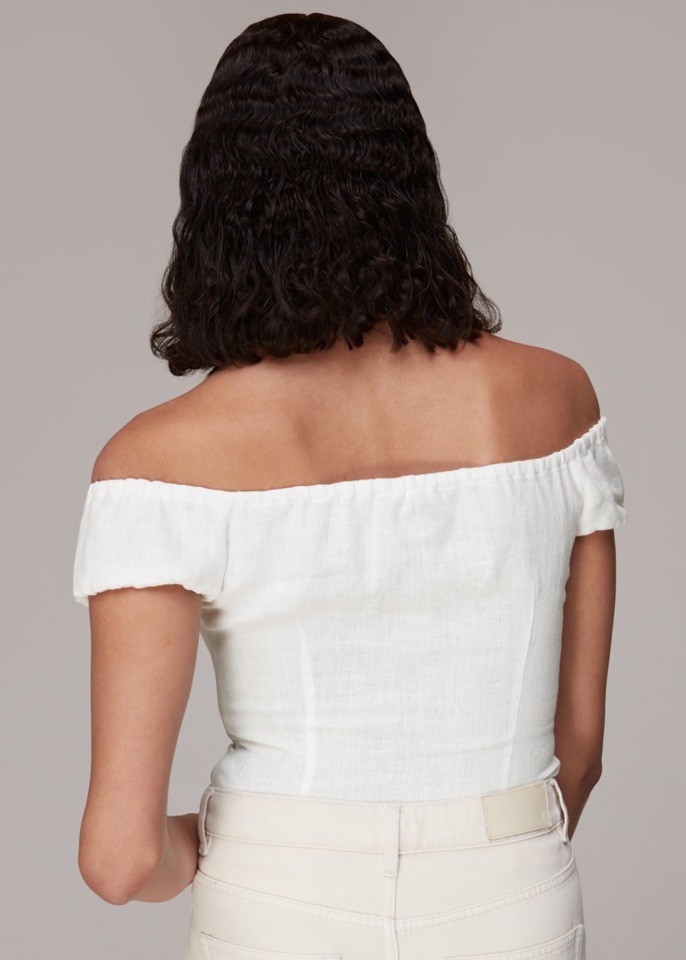 Ivory off the shoulder top outlet