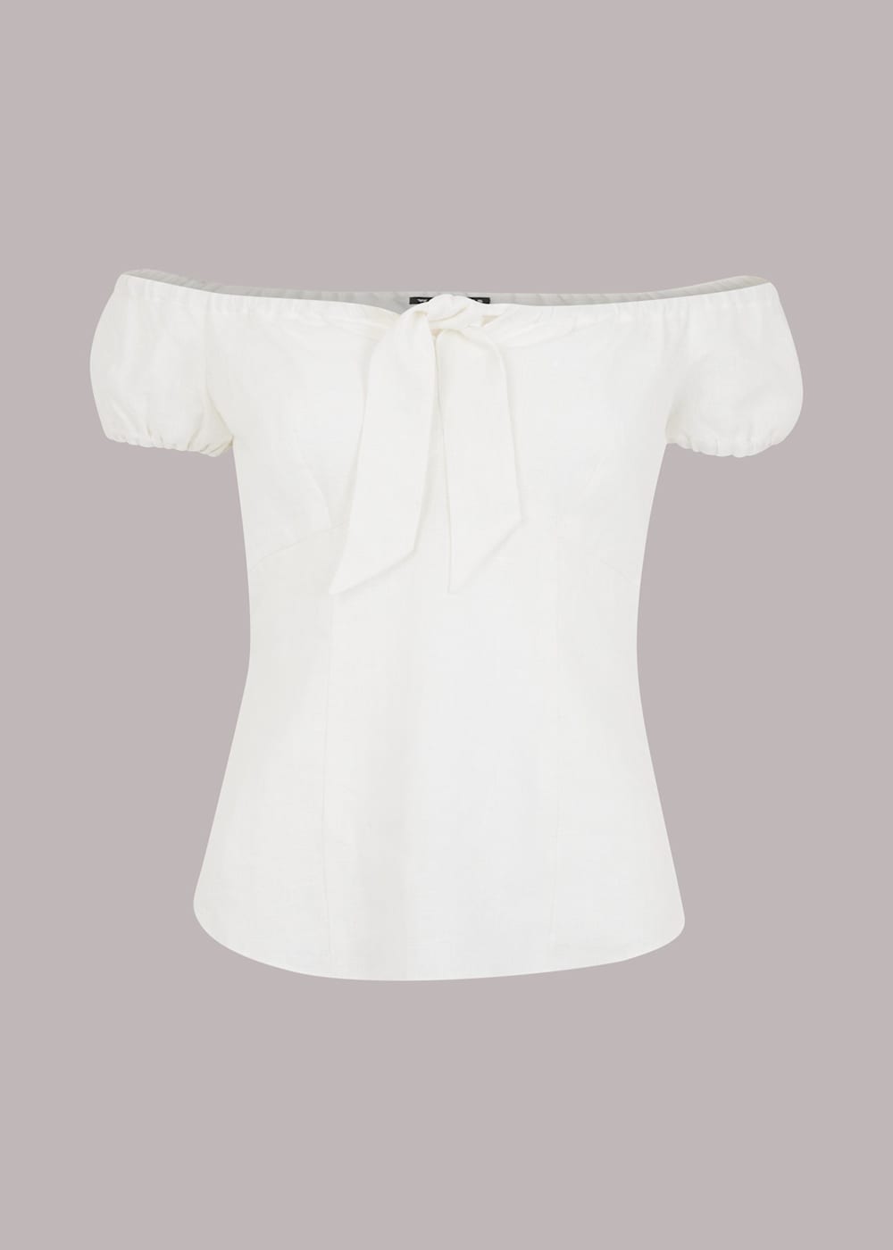 White off the shoulder tie top online