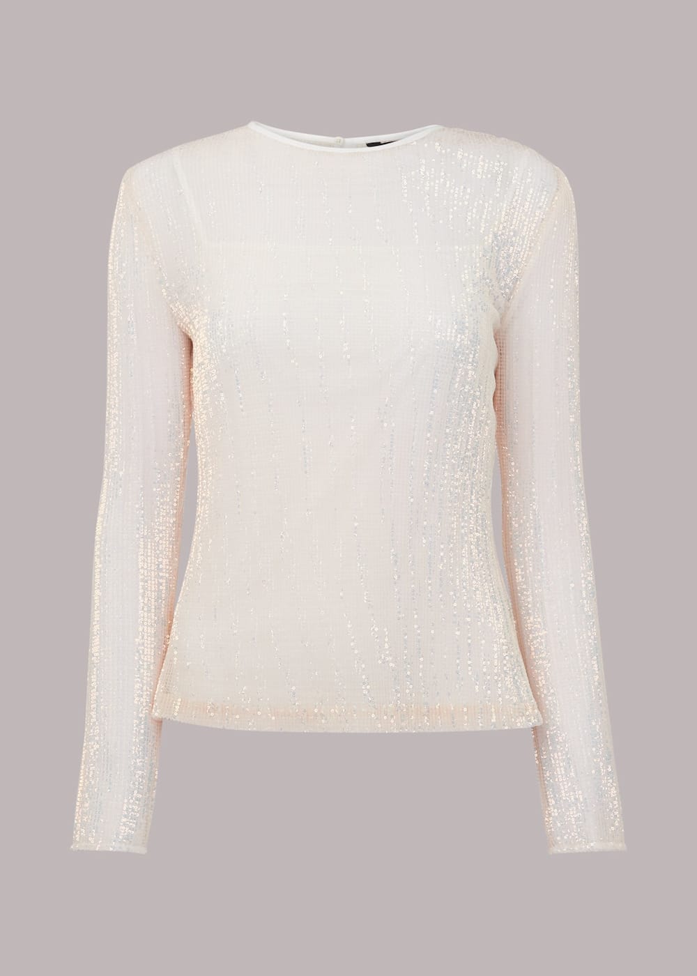 Pale Pink Sarai Sequin Top WHISTLES Whistles UK