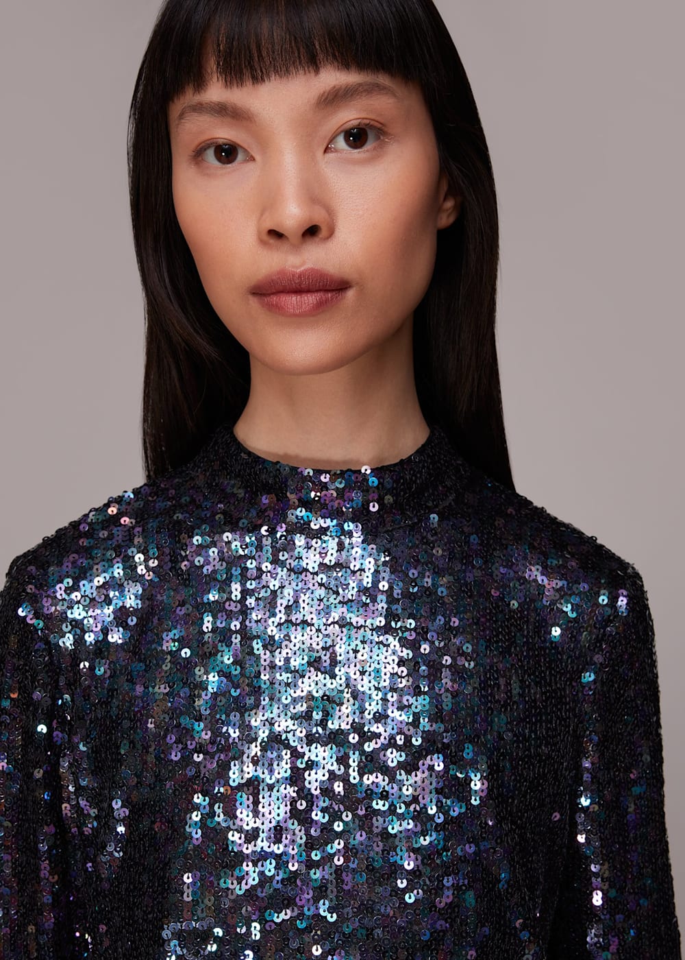 ネットオフ 送料得店  Neck High Black/Multi Sequin | US Whistles | WHISTLES | Top トップス