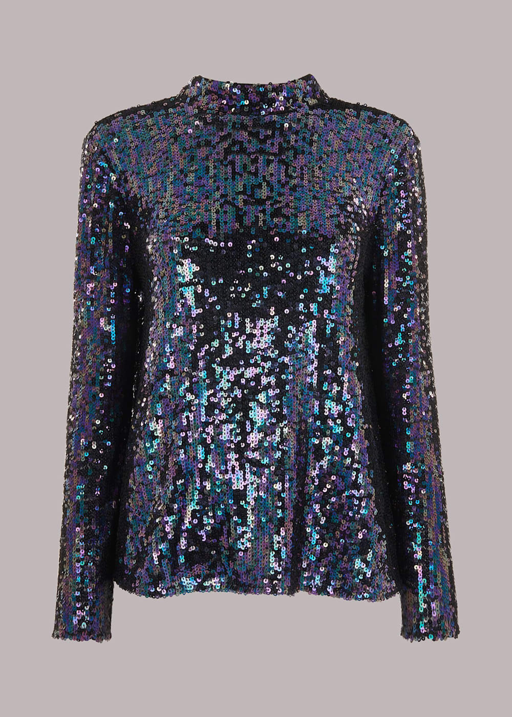 Glitter mock neck top top