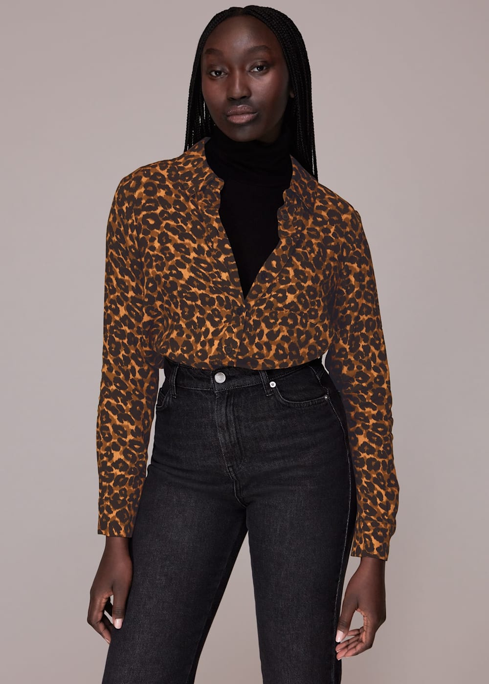 Leopard Print Classic Leopard Print Shirt WHISTLES Whistles US