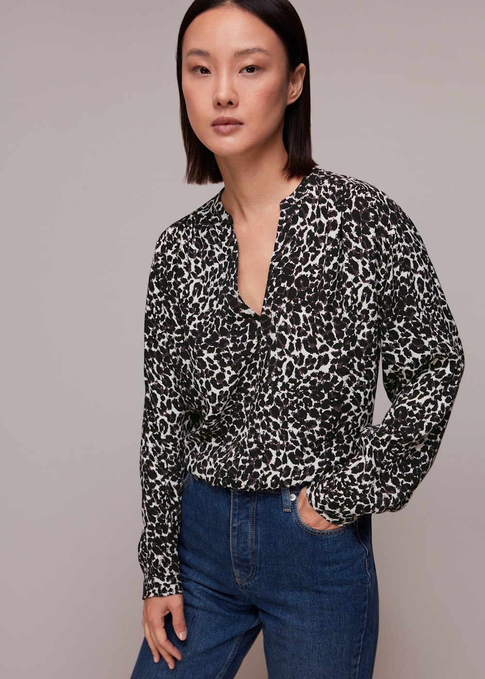 Black and white leopard print shirt new arrivals