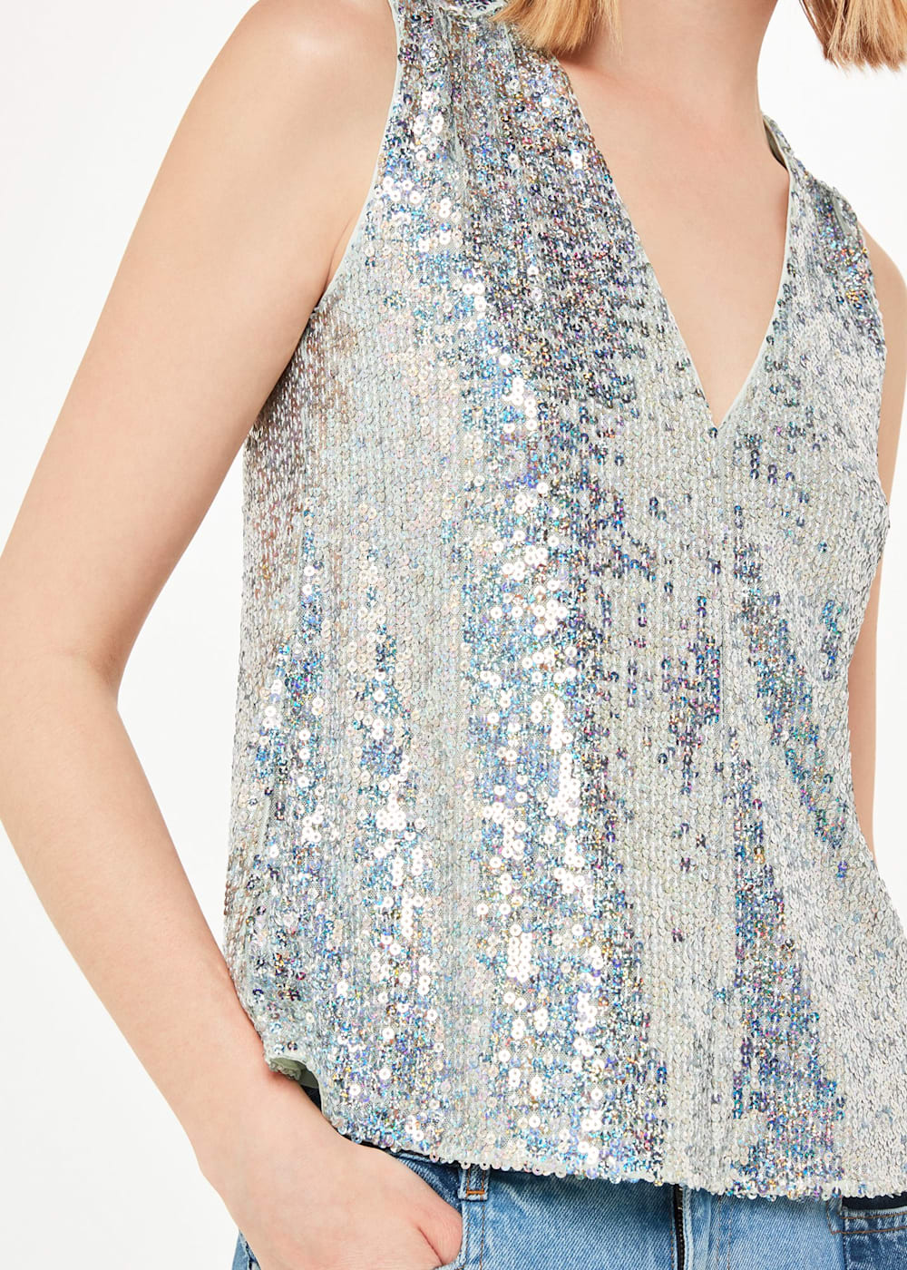 Silver vest top next online