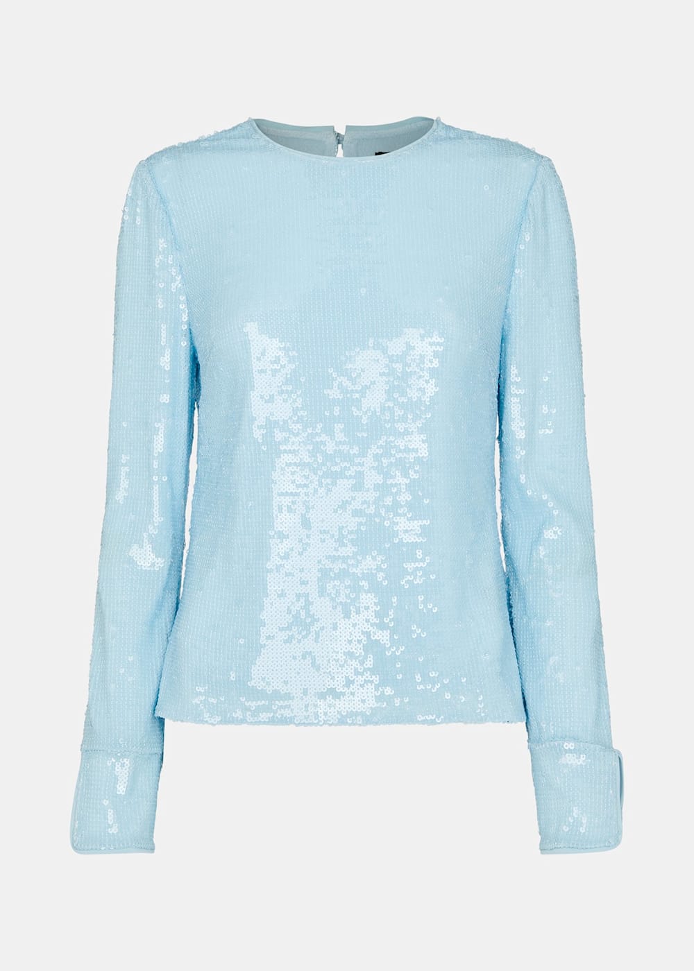 Blue sequin long sleeve top outlet