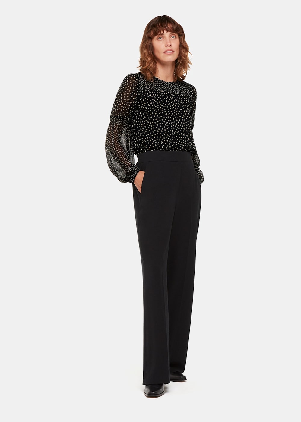 Velvet dot sheer top cheap