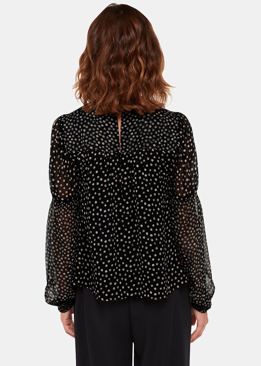 Black polka dot top shop