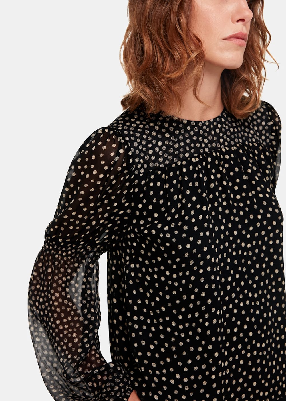 Sheer polka dot shirt online